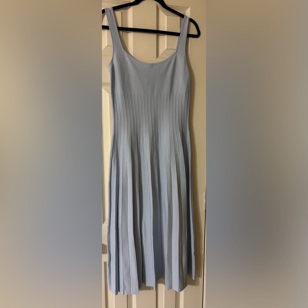 Astr Pleated Midi Sky Blue Dress NWT Small